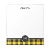 Clan MacLeod Tartan Monogram Notitieblok (Voorkant)