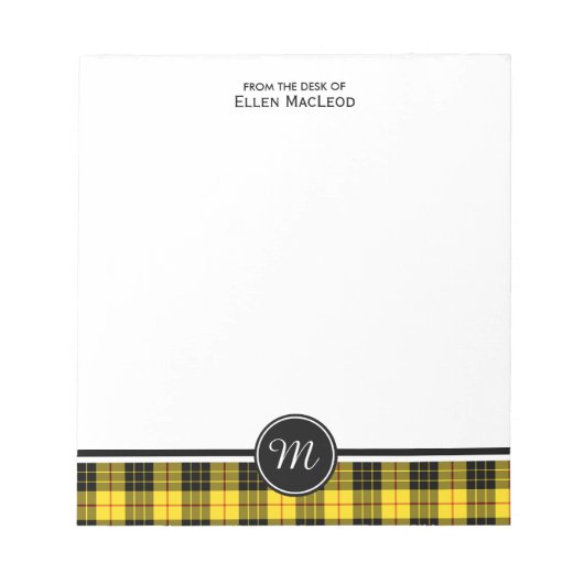 Clan MacLeod Tartan Monogram Notitieblok (Voorkant)