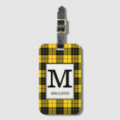 Clan MacLeod Tartan Monogrammed Bagagelabel (Voorkant (verticaal))