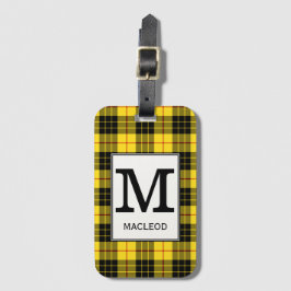 Clan MacLeod Tartan Monogrammed Bagagelabel