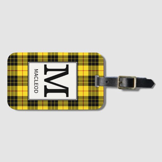 Clan MacLeod Tartan Monogrammed Bagagelabel (Voorkant (horizontaal))