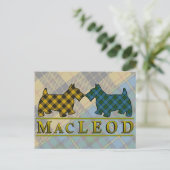 Clan MacLeod Tartan Scottie Dogs Briefkaart (Staand voorkant)