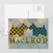 Clan MacLeod Tartan Scottie Dogs Briefkaart (Voorkant / Achterkant)