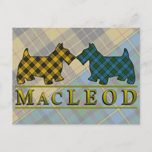 Clan MacLeod Tartan Scottie Dogs Briefkaart