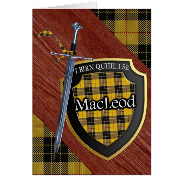 Clan MacLeod Tartan Scottish Shield & Sword (Voorkant)