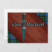 Clan MacLeod Tartan Sgian Dubh Blade Briefkaart (Voorkant / Achterkant)