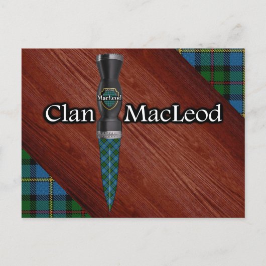 Clan MacLeod Tartan Sgian Dubh Blade Briefkaart (Voorkant)