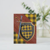Clan MacLeod Tartan Sword & Shield Briefkaart (Staand voorkant)
