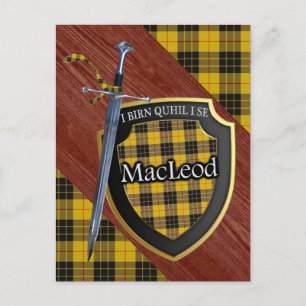 Clan MacLeod Tartan Sword & Shield Briefkaart