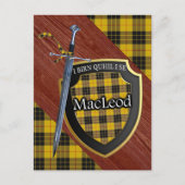 Clan MacLeod Tartan Sword & Shield Briefkaart (Voorkant)