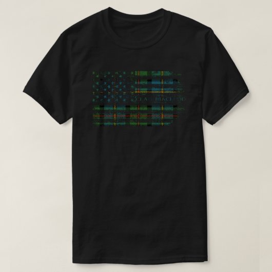 Clan MacLeod van Harris Schotse tartan US vlag kil T-shirt (Design voorkant)