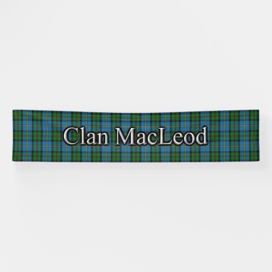 Clan MacLeod van het Schotse Harris Tartan Festiva Spandoek (Horizontaal)