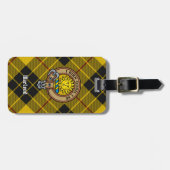 Clan MacLeod van Lewis Crest over Tartan Bagagelabel (Voorkant horizontaal)