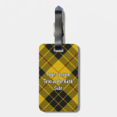 Clan MacLeod van Lewis Crest over Tartan Bagagelabel (Achterkant verticaal)