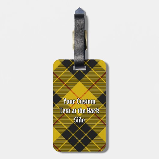Clan MacLeod van Lewis Crest over Tartan Bagagelabel (Achterkant verticaal)