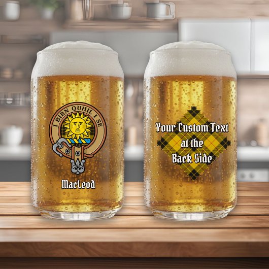 Clan MacLeod van Lewis Crest over Tartan Blikvorm Glas