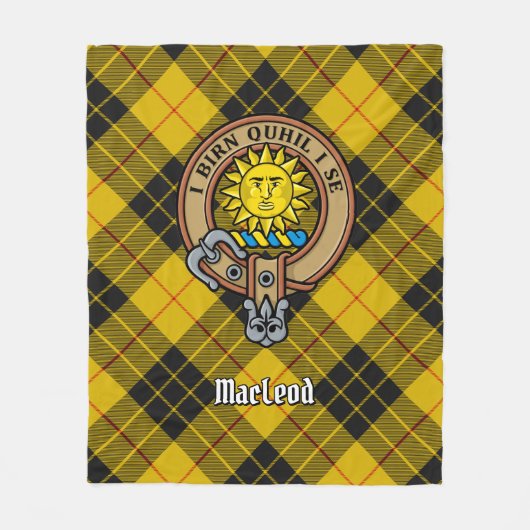 Clan MacLeod van Lewis Crest over Tartan Fleece Deken (Voorkant)