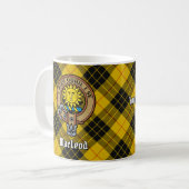 Clan MacLeod van Lewis Crest over Tartan Koffiemok (Voorkant links)
