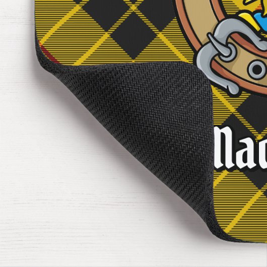 Clan MacLeod van Lewis Crest over Tartan Muismat (Hoek)