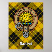 Clan MacLeod van Lewis Crest over Tartan Poster (Voorkant)