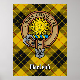 Clan MacLeod van Lewis Crest over Tartan Poster