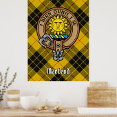 Clan MacLeod van Lewis Crest over Tartan Poster (Keuken)