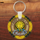 Clan MacLeod van Lewis Crest over Tartan Sleutelhanger (Voorkant)