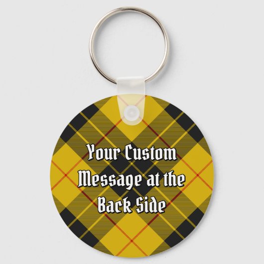 Clan MacLeod van Lewis Crest over Tartan Sleutelhanger (Achterkant)