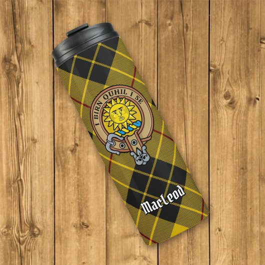 Clan MacLeod van Lewis Crest over Tartan Thermosbeker