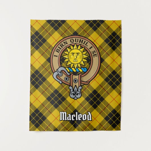 Clan MacLeod van Lewis Crest over Tartan Wandkleed (Voorkant)