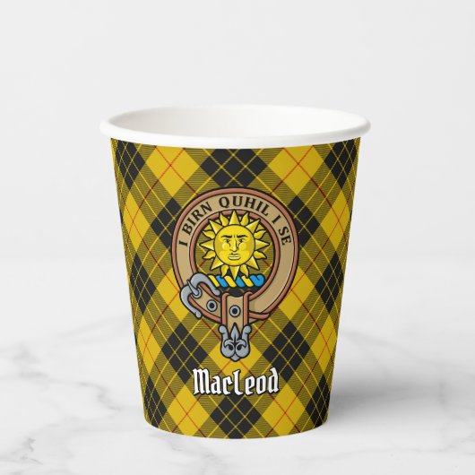Clan MacLeod van Lewis Crest Papieren Bekers (Voorkant)