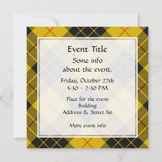 Clan Macleod van Lewis Tartan Kaart (Achterkant)