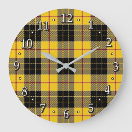 Clan MacLeod van Lewis Tartan Scottish Dream Clock Grote Klok (Voorkant)