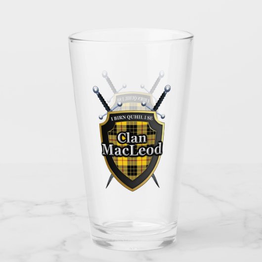 Clan MacLeod van Lewis Tartan Shield Glas (Voorkant)