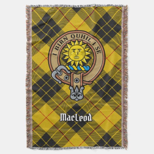 Clan MacLeod van Lewis Wapen over Tartan Deken (Voorkant Verticaal)