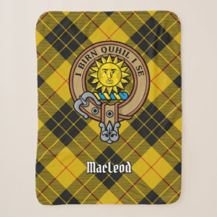 Clan MacLeod van Lewis Wapen over Tartan Sherpa Deken