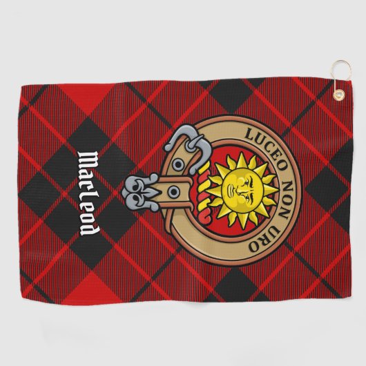Clan MacLeod van Raasay Crest Golfhanddoek (Horizontaal)