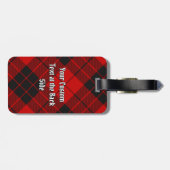 Clan MacLeod van Raasay Crest over Tartan Bagagelabel (Achterkant horizontaal)
