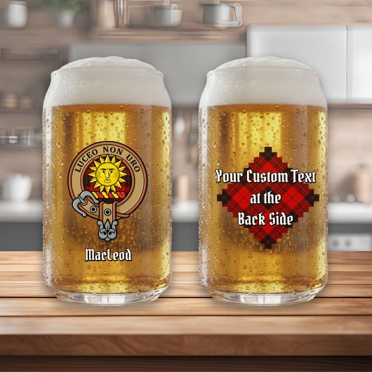 Clan MacLeod van Raasay Crest over Tartan Blikvorm Glas