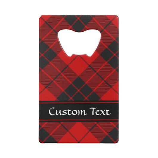 Clan MacLeod van Raasay Crest over Tartan Creditkaart Flessenopener (Achterkant)