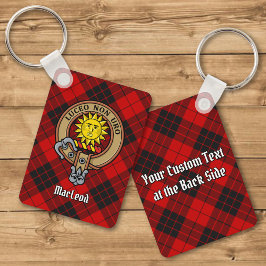 Clan MacLeod van Raasay Crest over Tartan Sleutelh Sleutelhanger