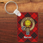 Clan MacLeod van Raasay Crest over Tartan Sleutelh Sleutelhanger (Voorkant)