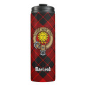 Clan MacLeod van Raasay Crest over Tartan Thermosbeker (Voorkant)