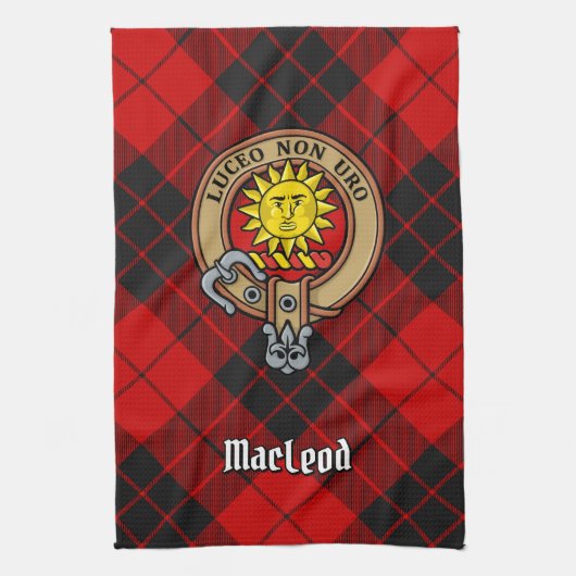 Clan MacLeod van Raasay Crest Theedoek (Verticaal)