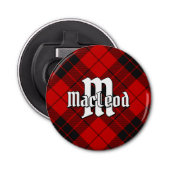 Clan Macleod van Raasay Tartan Button Flesopener (Voorkant)