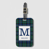 Clan MacLeod van Skye Tartan Monogrammed Bagagelabel (Voorkant (verticaal))