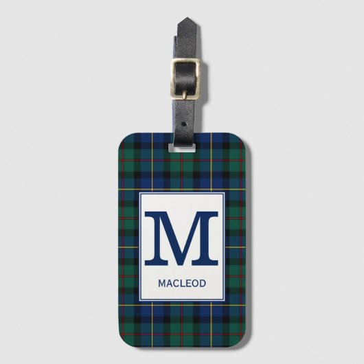 Clan MacLeod van Skye Tartan Monogrammed Bagagelabel (Voorkant (verticaal))