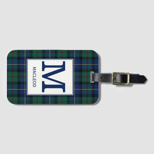 Clan MacLeod van Skye Tartan Monogrammed Bagagelabel (Voorkant (horizontaal))
