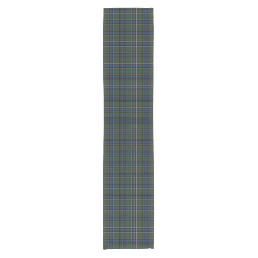 Clan MacMillan Blauw en Groen Modern Tartan Korte Tafelloper (Voorkant)
