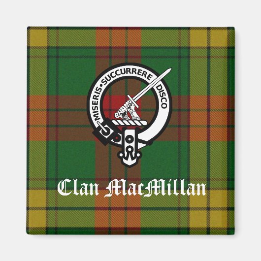 Clan MacMillan Crest Badge en Tartan Magneet (Voorkant)